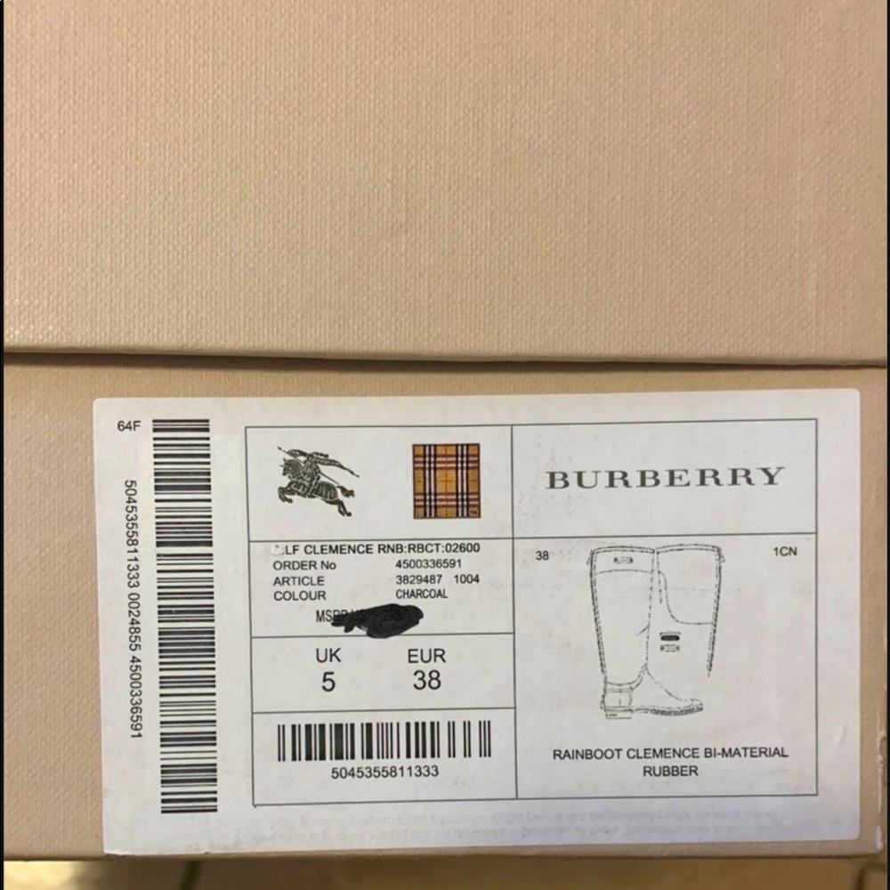 Burberry rain boots